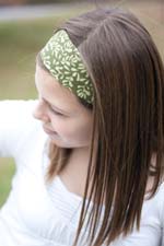 Photo of model wearing Betty Band Handmade Headband.